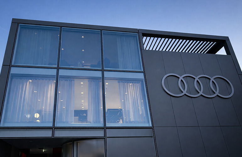 Audi Revolut F1 Team Motorhome at the Monaco Grand Prix 2026